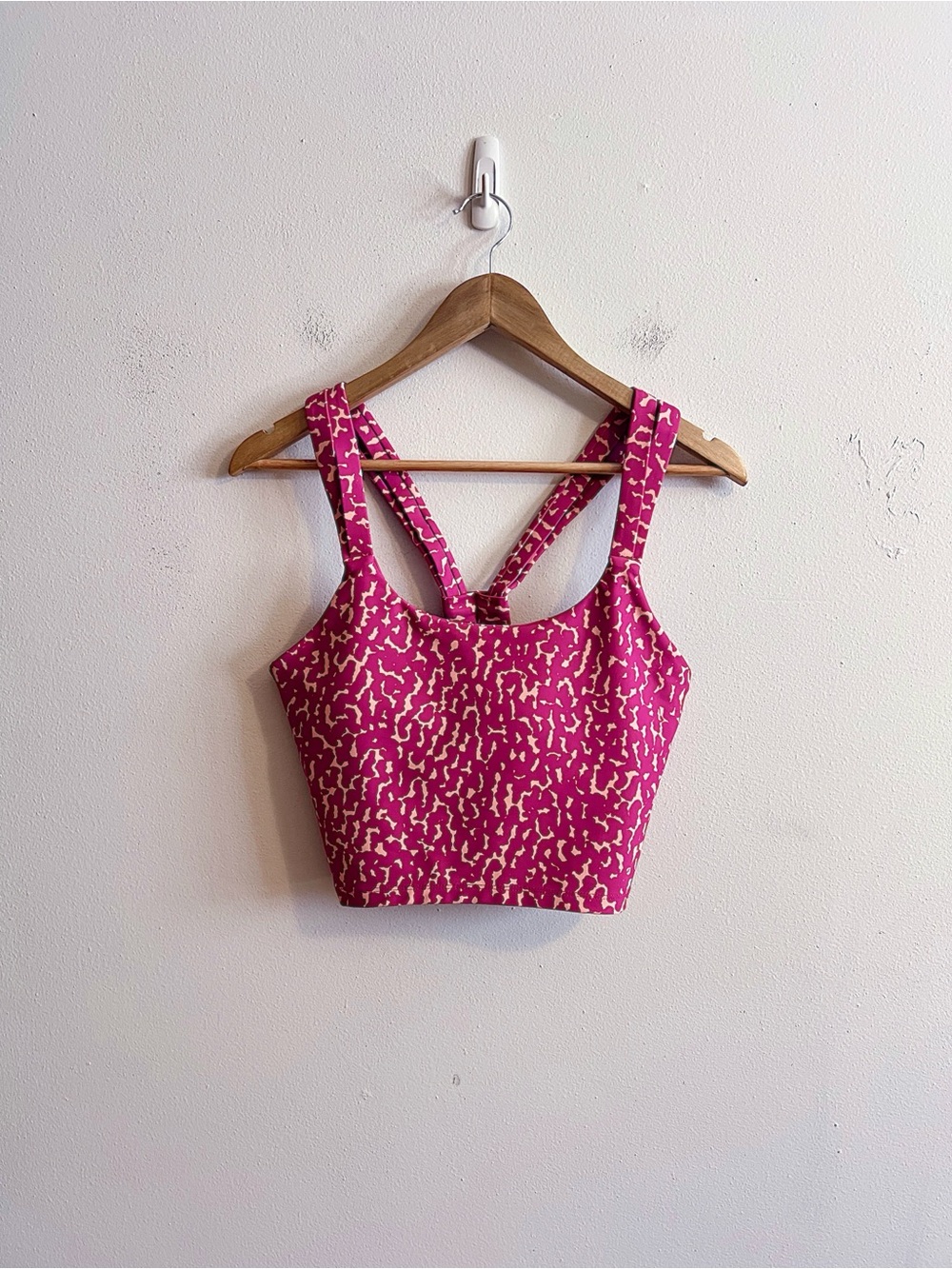 Sage Collective Pink Patterned Cropped Tank Top